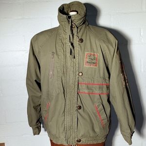 VTG Izzi military aviation theme olive jacket M